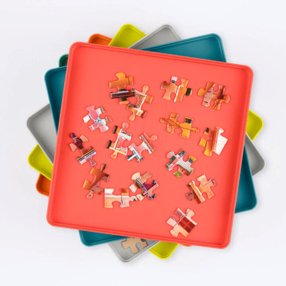 Stackable Puzzle Piece Sorting Trays, Set of 6