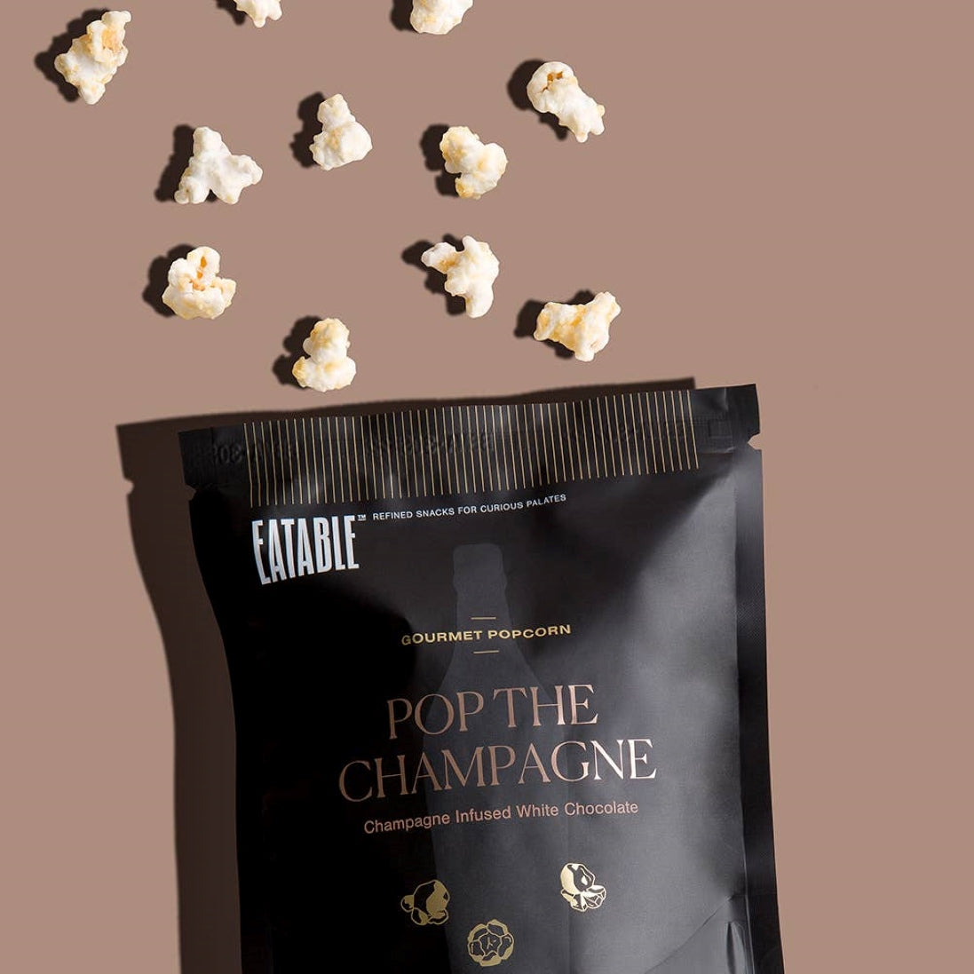 Mini 'Pop the Champagne' Gourmet White Chocolate Popcorn - EATABLE