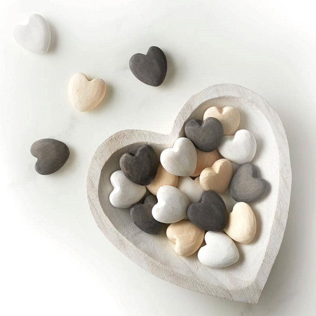 Mini White Paulownia Wood Heart