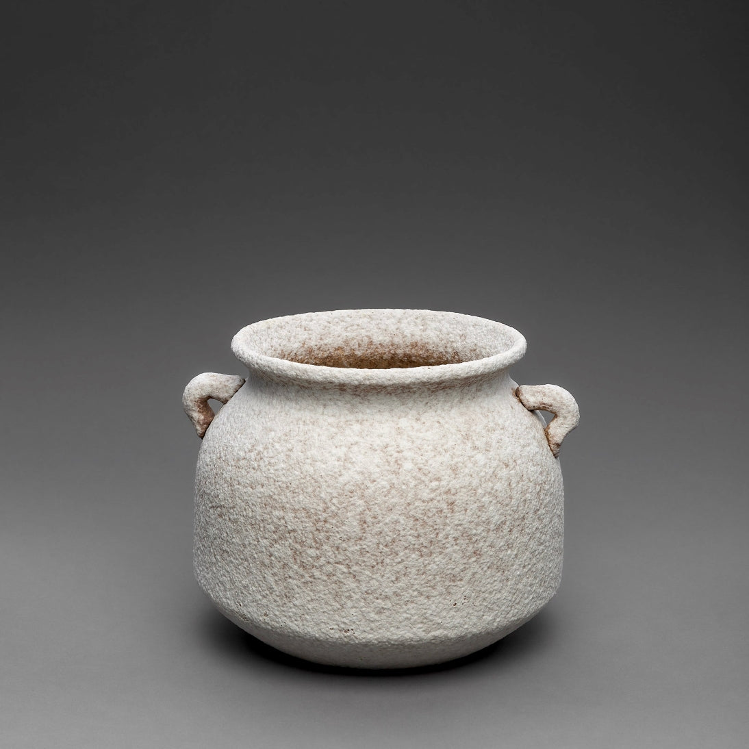 Sienna Maison Hand Made Textured Ceramic White and Natural Savina Rustic Tuscan Vase