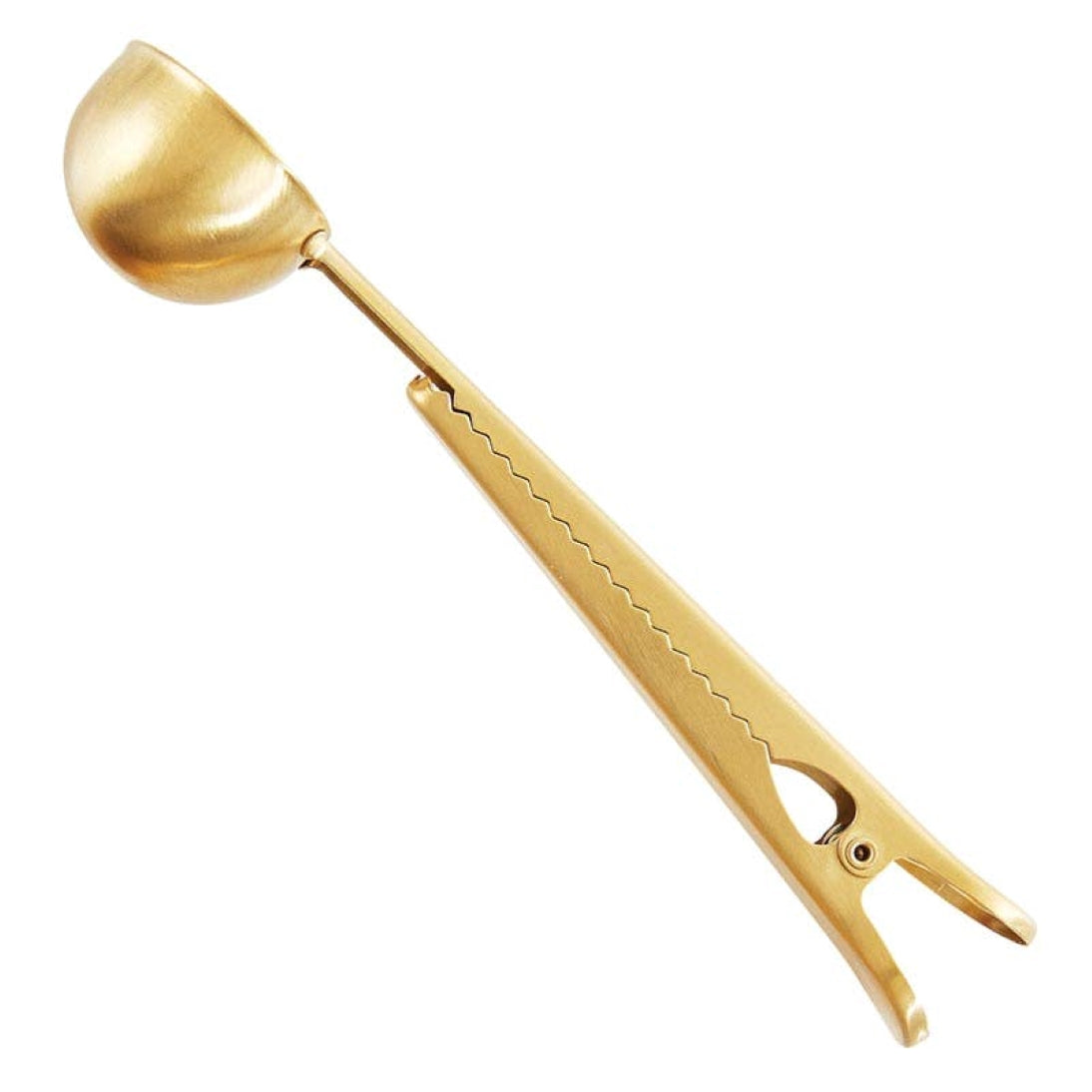 2-in-1 Brushed Brass Coffee Scoop + Clip