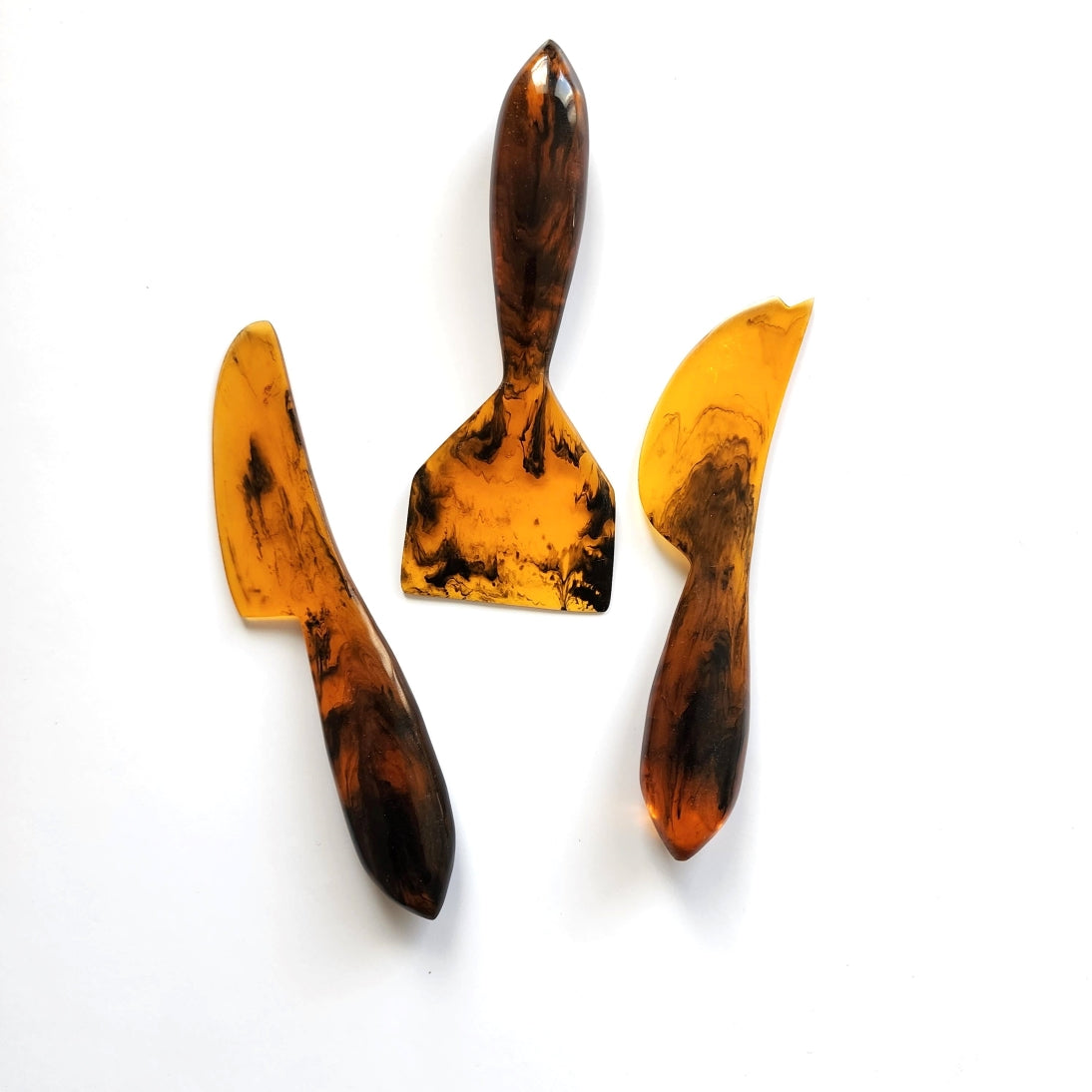 3-Piece Hand-Poured Resin Cheese Knives Set