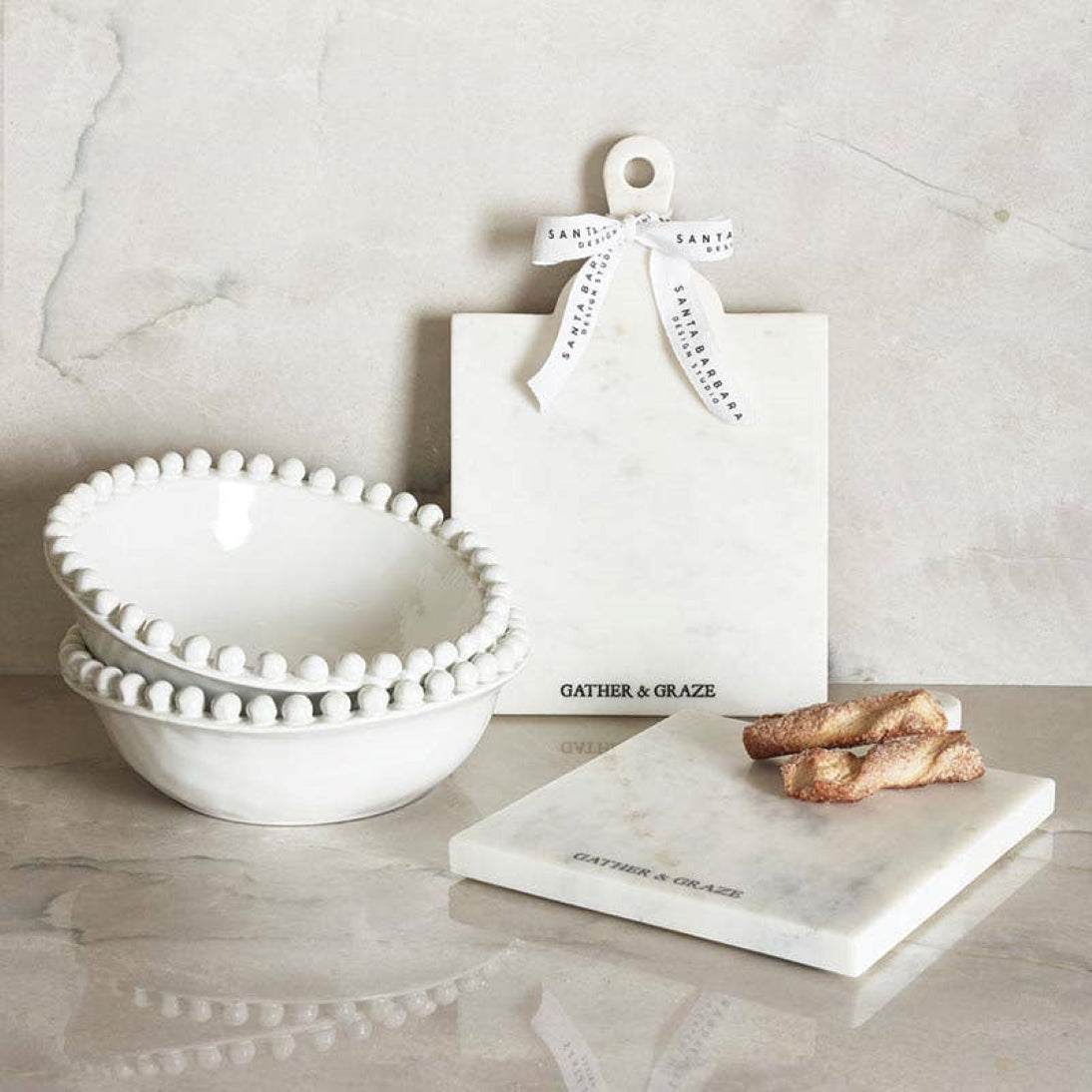Small White Marble Charcuterie Cheese Board with Handle