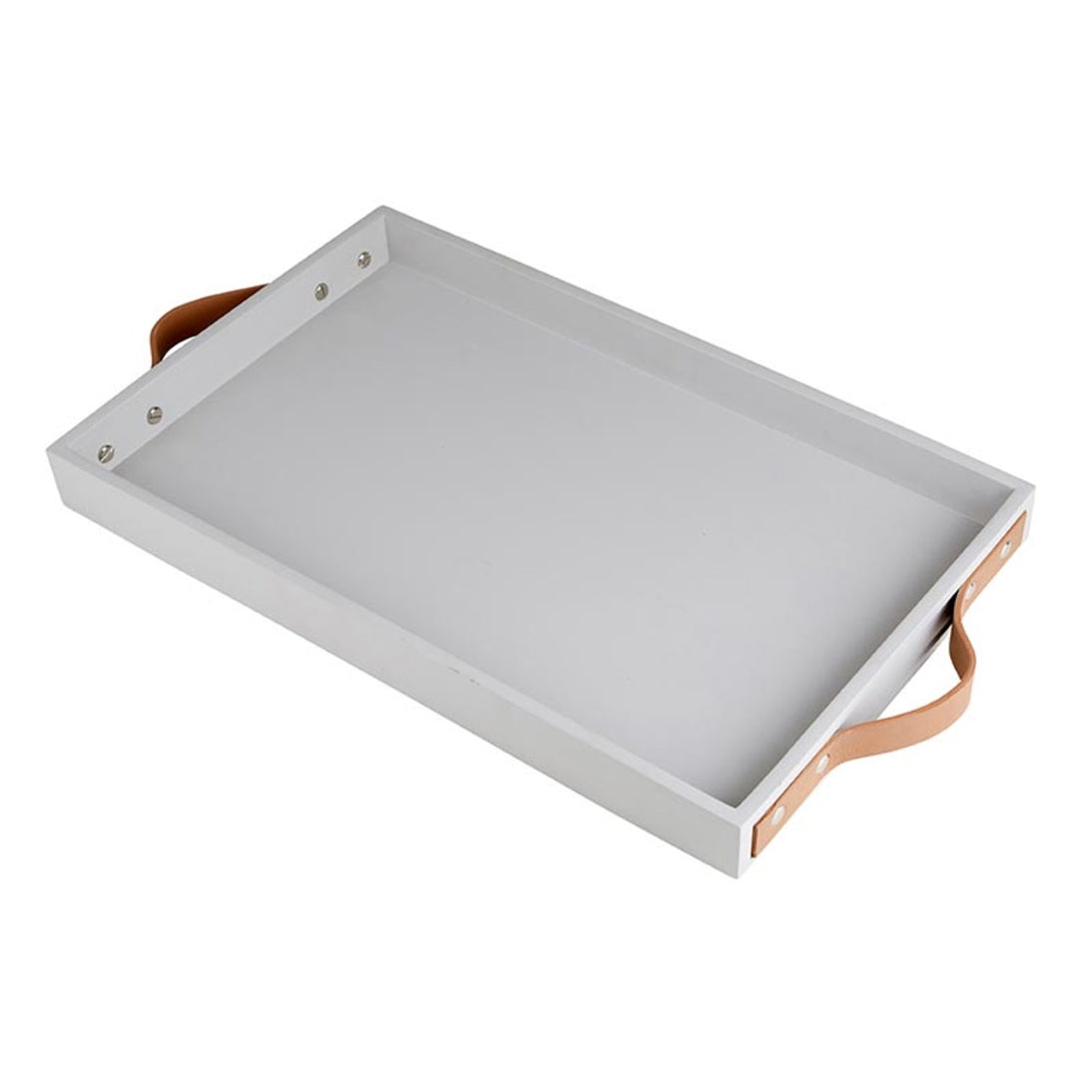 Grayson Decorative Display Tray with Leather Handles