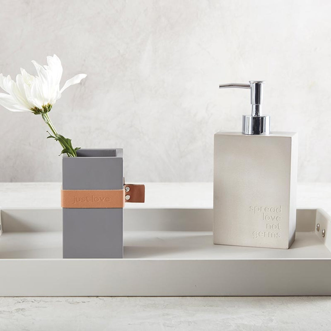 Grayson Decorative Display Tray with Leather Handles