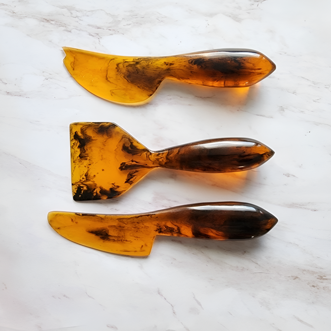 3-Piece Hand-Poured Resin Cheese Knives Set
