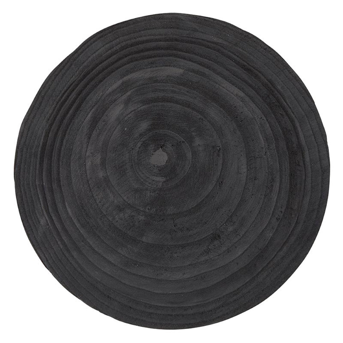 Hand-Carved Shallow Wooden Bowl in Black