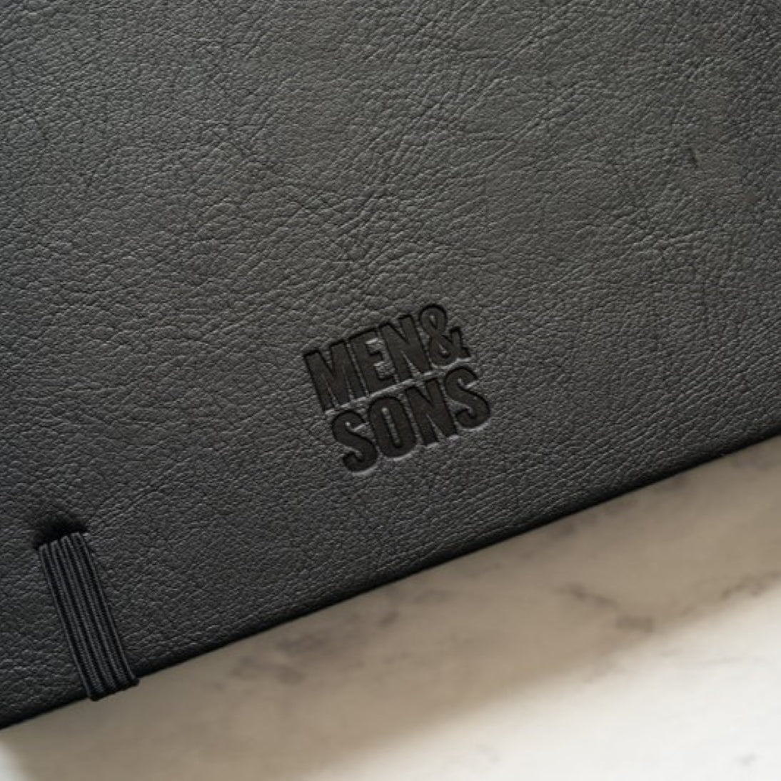 Black Vegan Leather Hard Cover Lined Notebook by Men & Sons