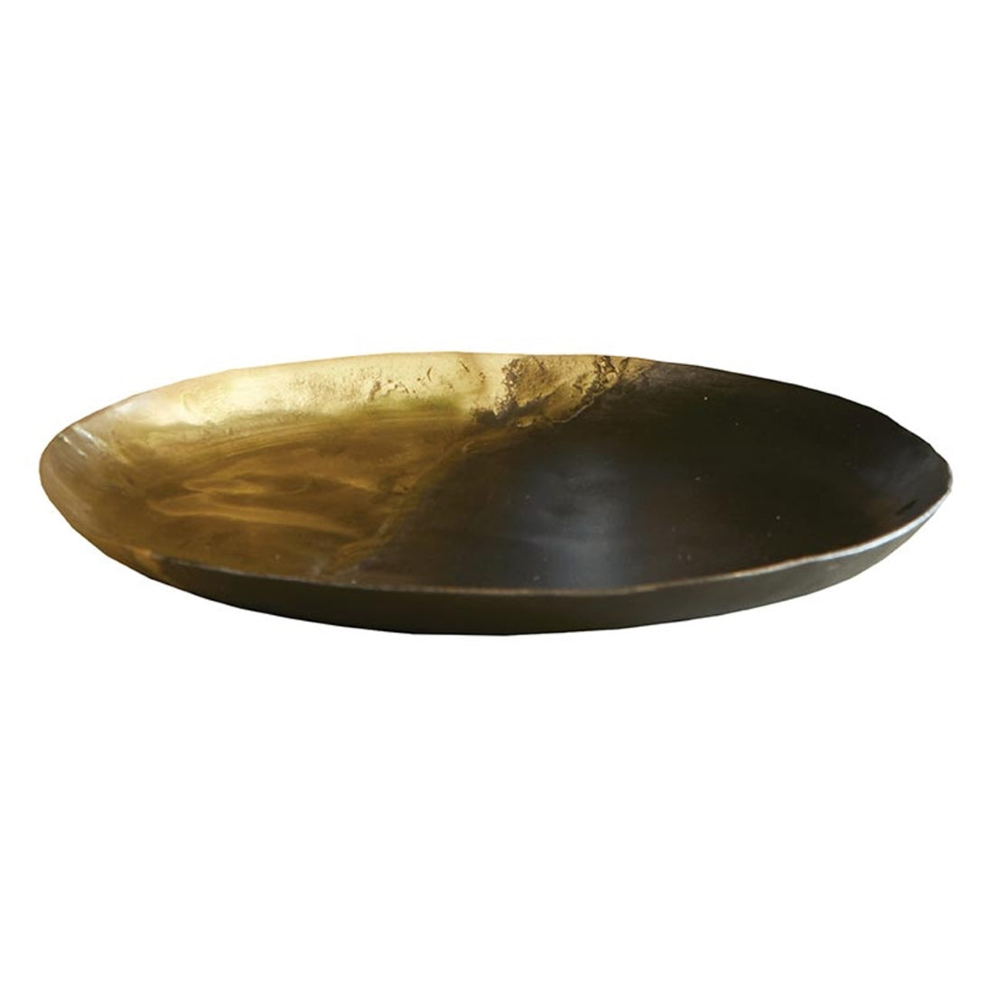 Recycled Iron & Brass Small Round Decorative Metal Tray
