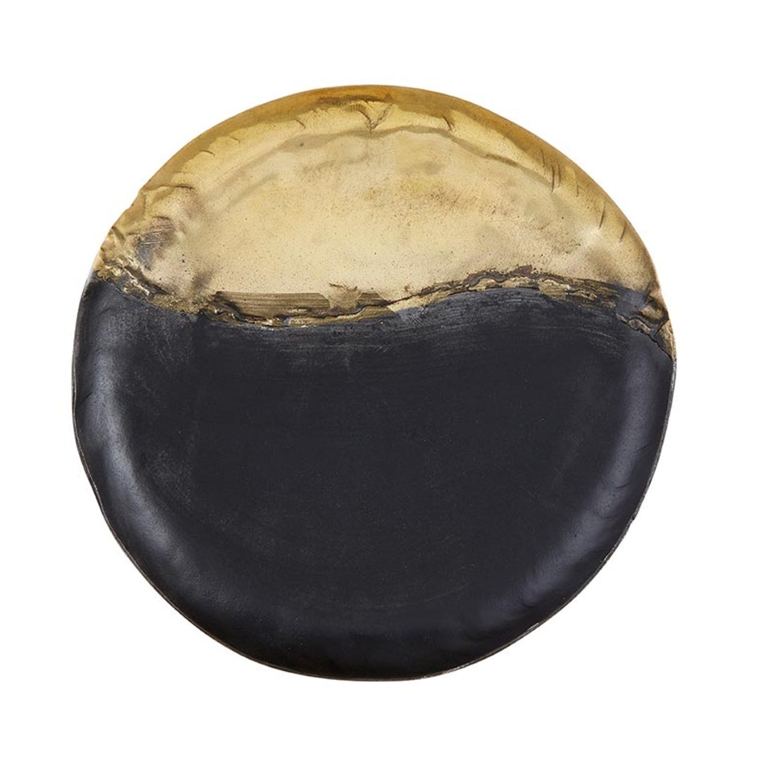 Recycled Iron & Brass Small Round Decorative Metal Tray