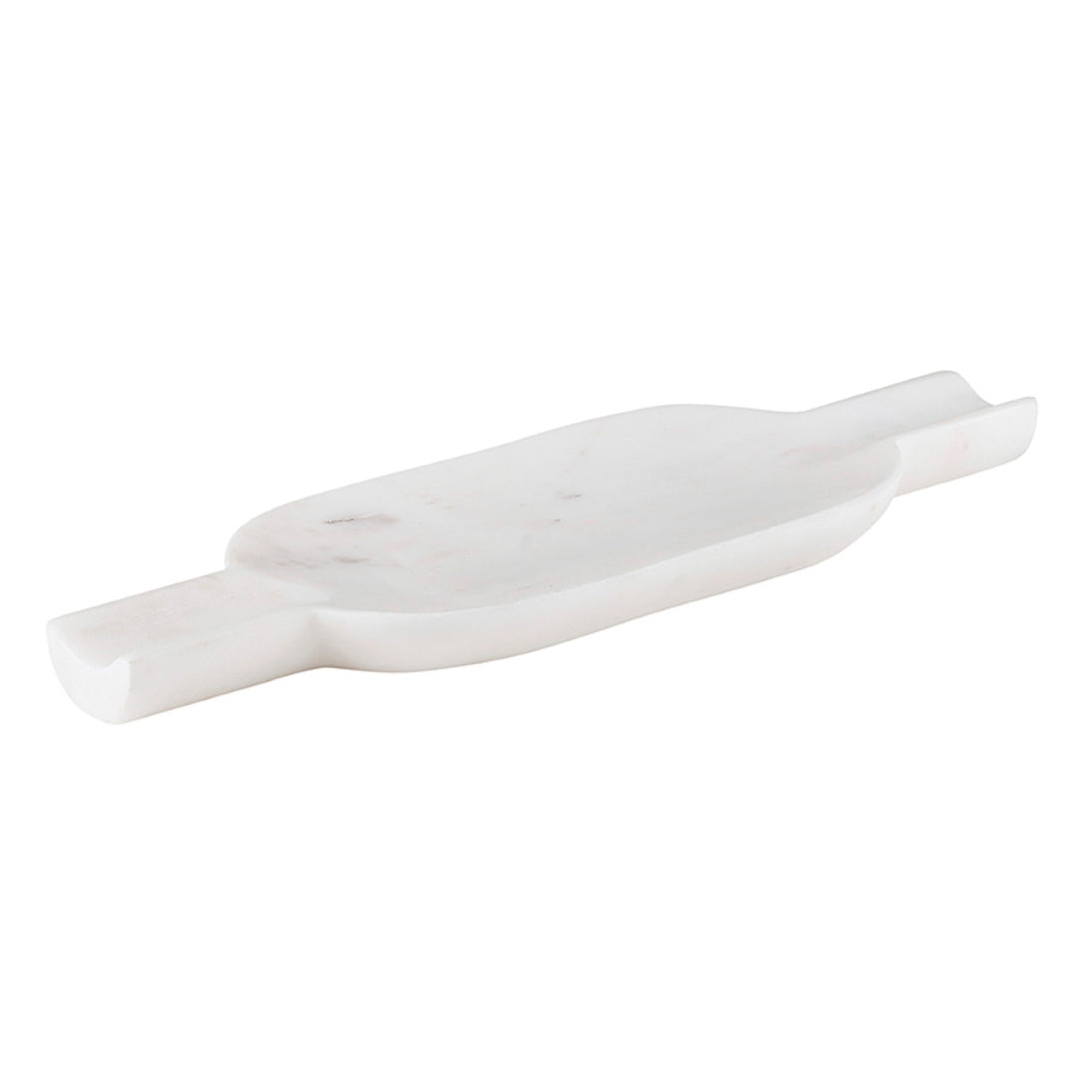 Small White Marble Serving Tray with Handles