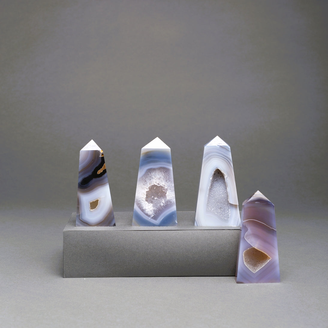 Sienna Maison Limited Edition Agate Geode Mini Crystal Obelisk Point Towers 