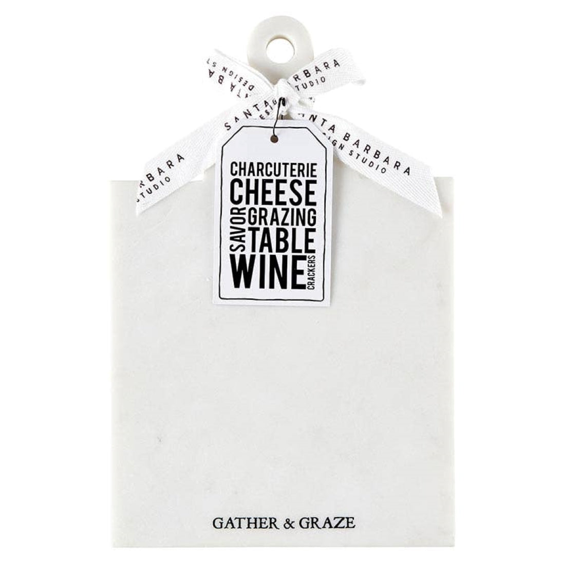 Small White Marble Charcuterie Cheese Board with Handle