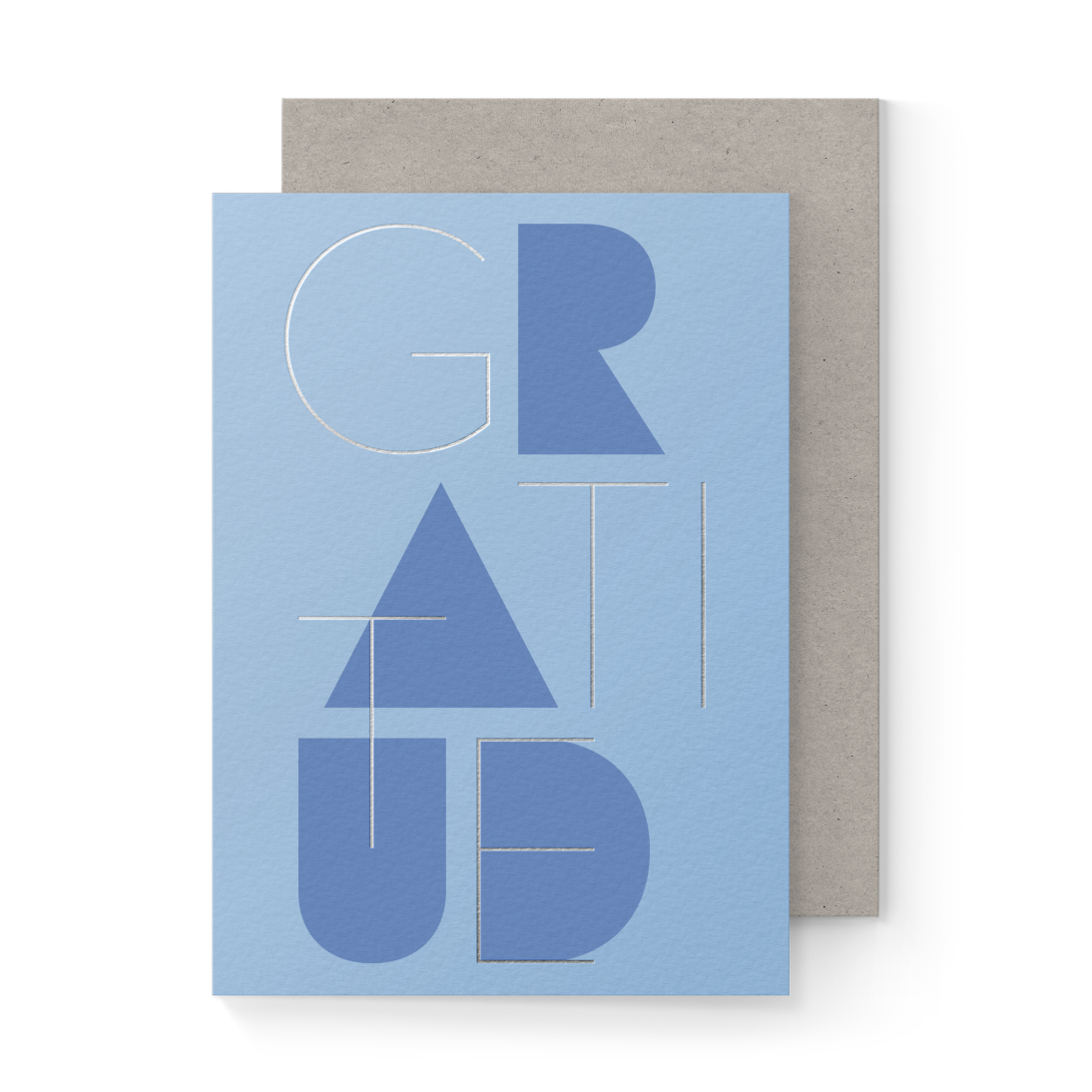 Bold Blue & Metallic Gratitude Card